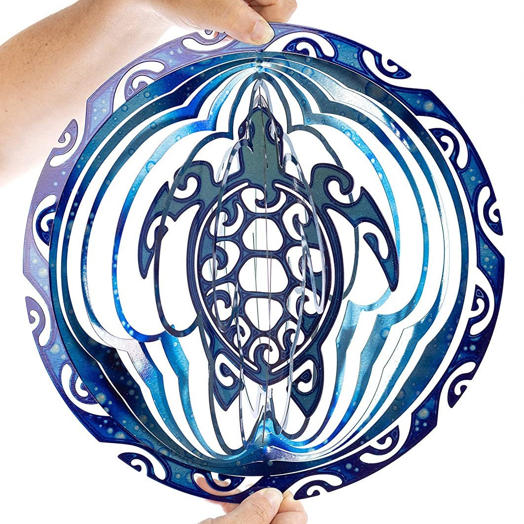 Metallic 3D Sea Turtle Wind Spinner
